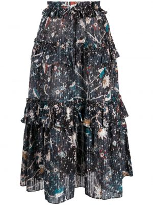 Midi φούστα με σχέδιο Ulla Johnson μπλε