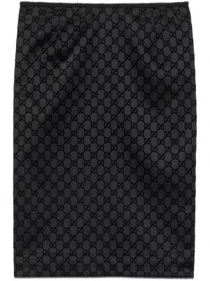 Saténové midi sukně Gucci černé