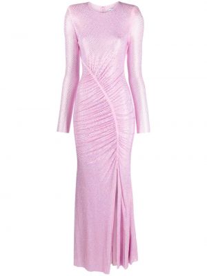 Βραδινό φόρεμα από διχτυωτό Self-portrait ροζ