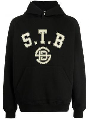 Raštuotas džemperis su gobtuvu Studio Tomboy juoda
