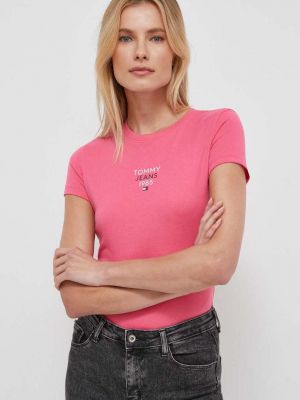 Тениска Tommy Jeans розово
