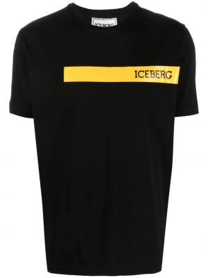 Тениска с принт с кръгло деколте Iceberg черно