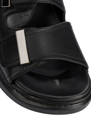 Kožené sandály Alexander Mcqueen černé