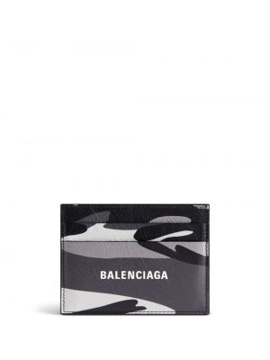 Kožni novčanik s printom s camo uzorkom Balenciaga