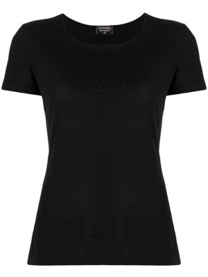 Тениска бродирана Chanel Pre-owned черно