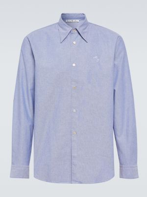 Bavlnená košeľa Acne Studios modrá