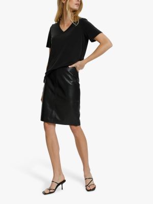 Кожаная юбка-карандаш Soaked In Luxury Folly черная