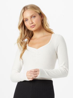 Пуловер Hollister бяло