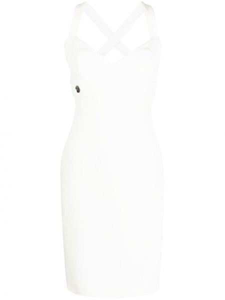 Jedwabna sukienka mini Philipp Plein biała