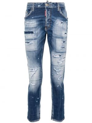 Jeans skinny déchirés Dsquared2 bleu