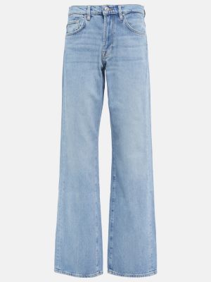 Straight leg jeans a vita alta 7 For All Mankind blu