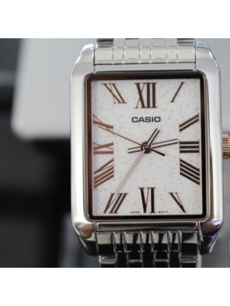 Аналоговые часы из нержавеющей стали Casio серебряные