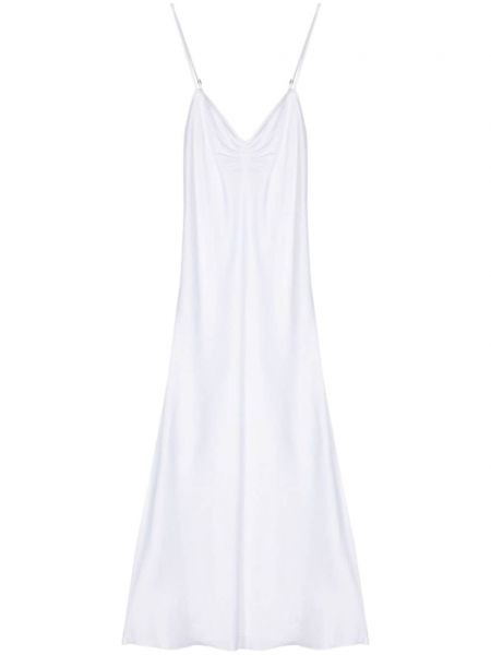 Сатенена миди рокля Forte_forte бяло