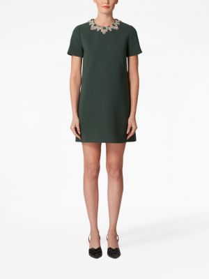 Křišťálové mini šaty Carolina Herrera zelené