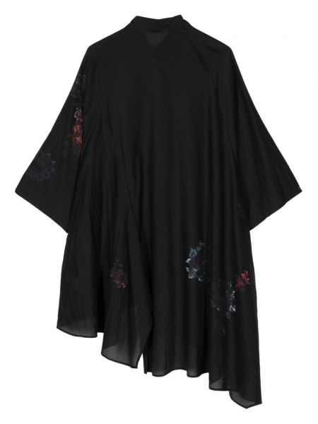 Geblümte hemd mit print Yohji Yamamoto schwarz