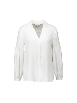Bluse mit v-ausschnitt mit plisseefalten Xandres weiß