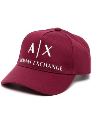 Trykt cap Armani Exchange rød