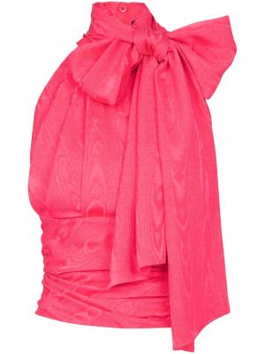 Bluza brez rokavov z draperijo Balmain roza