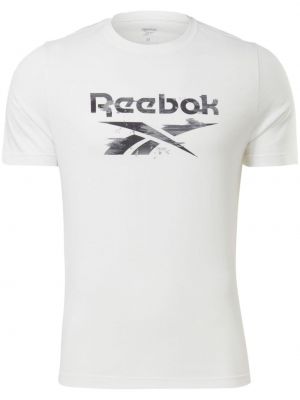 Koszulka bawełniana z nadrukiem Reebok biała