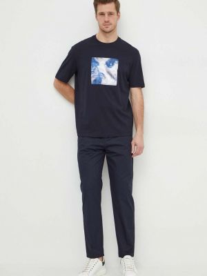Pamučna majica Armani Exchange plava