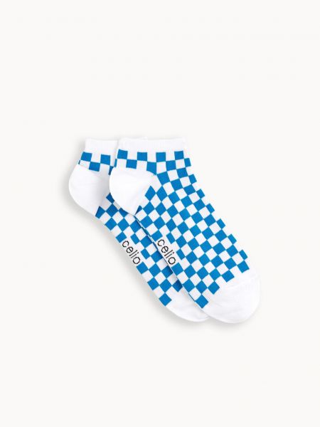 Kockované ponožky Celio modrá