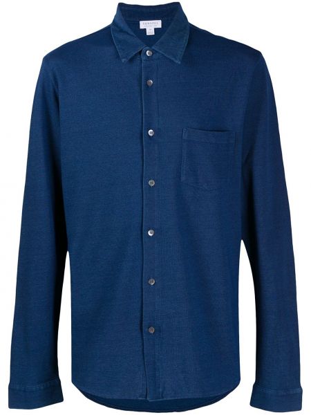 Camisa de tela jersey Sunspel azul