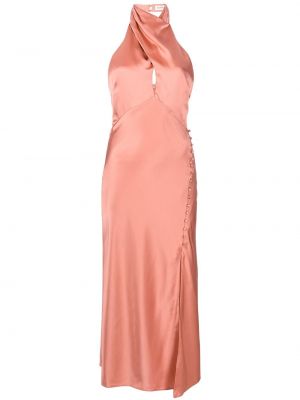 Sukienka midi z jedwabiu Nicholas, różowy
