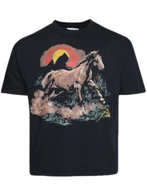 T-shirt aus baumwoll mit print Rhude schwarz