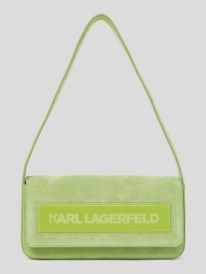 Велурени чанта зелено Karl Lagerfeld