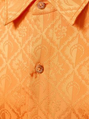 Žakárová saténová košeľa Marine Serre oranžová