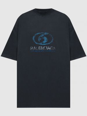 Чорна футболка з потертостями Balenciaga
