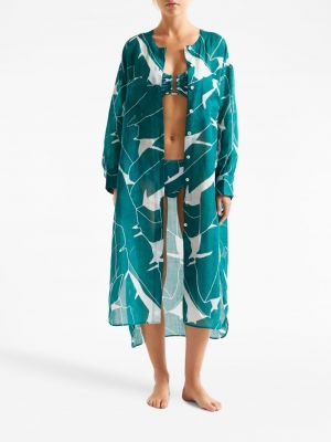 Robe chemise à imprimé à motifs abstraits et imprimé rayures tigre Eres vert