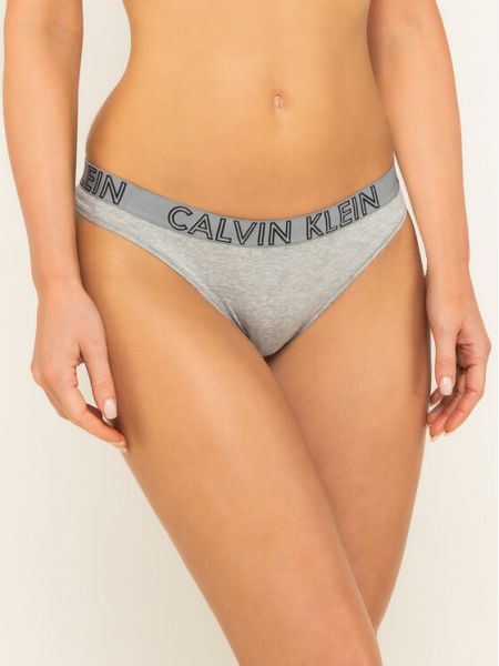 Стринги Calvin Klein серые
