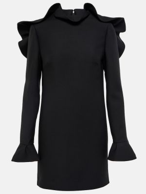 Mini vestido de seda de crepé Valentino negro