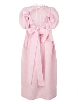 Koktejlové šaty s mašlí Cecilie Bahnsen růžové