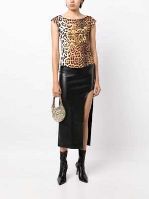 Leopardí tričko s potiskem Christian Dior hnědé