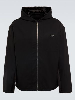 Vilnas velūra jaka ar kapuci Prada melns