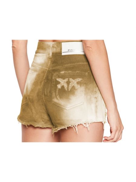Pantalones cortos desgastados de algodón Pinko verde