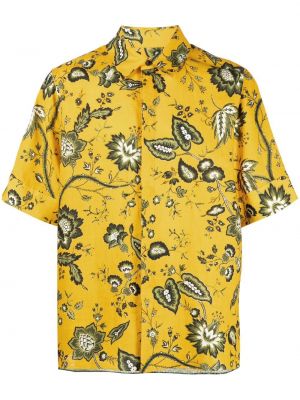 Ленена риза на цветя с принт Erdem жълто