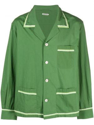Camicia ricamata di cotone Bode verde