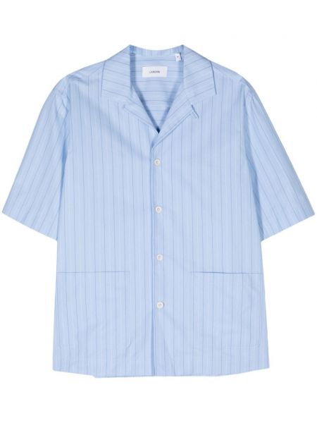 Ριγέ βαμβακερό πουκάμισο Lardini μπλε