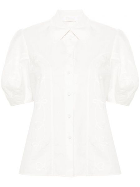 Košulja s vezom Chloé bijela
