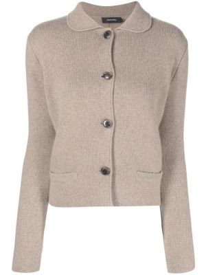 Dun cashmere strikkegenser med knapper Lisa Yang brun