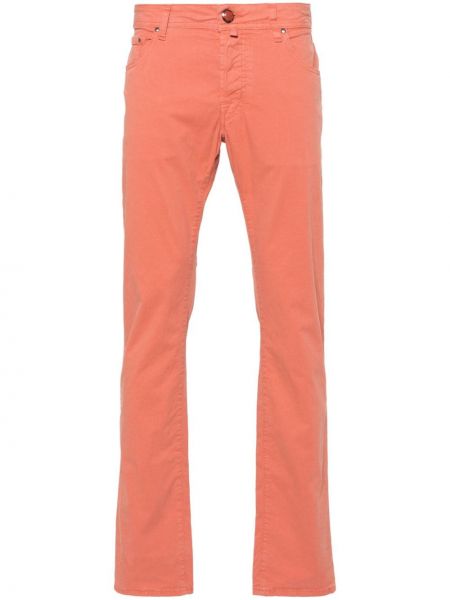 Slim fit rovné kalhoty Jacob Cohen oranžové