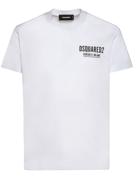 T-shirt i bomull i jersey Dsquared2 vit