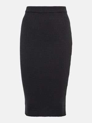 Vlnená midi sukňa Tom Ford čierna