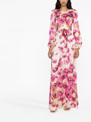 Mustriline lilleline kleit Raquel Diniz roosa