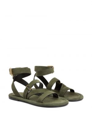 Semišové sandály Giuseppe Zanotti zelené