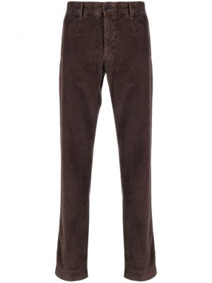Spodnie sztruksowe bawełniane Incotex brązowe
