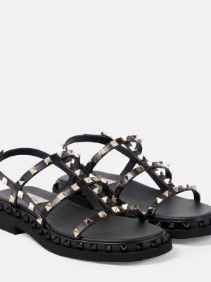 Kožené sandále Valentino Garavani čierna